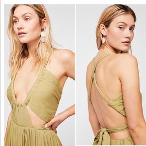Free People Issa Maxi Dress in Olive